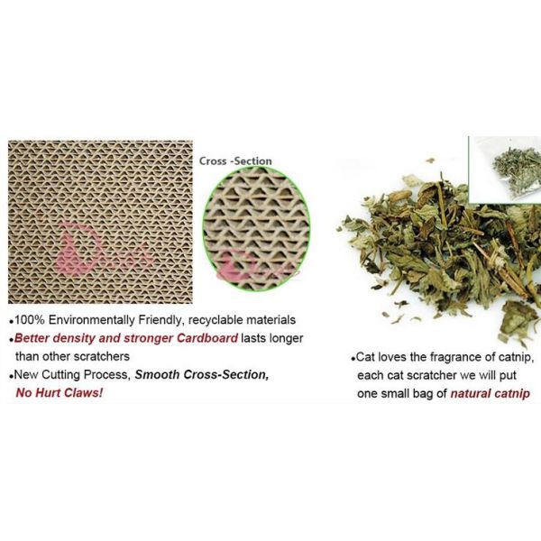 OEM Corrugated Cat Scratcher , Durable Cat Scratching Pad Cardboard Glossy Lamin