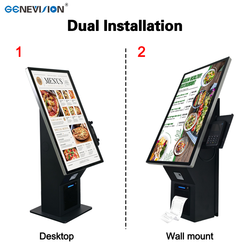24 inch Desktop Wall Mount Self Payment Kiosk with QR Code Scanner and Thermal Printer POS Payment Terminal