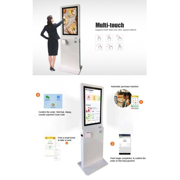 43" Screen Queue Machine NFC Card Reader Self Service Kiosk 1920x1080 For Airport
