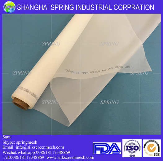 White screen meshes for textile printing(7T-200T)/polyester screen printing mesh