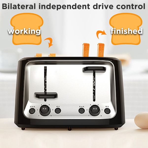 Household Automatic Baking Breakfast Machine Toast Sandwich Grill 4 Slice Pancake Stainless Steel Electric