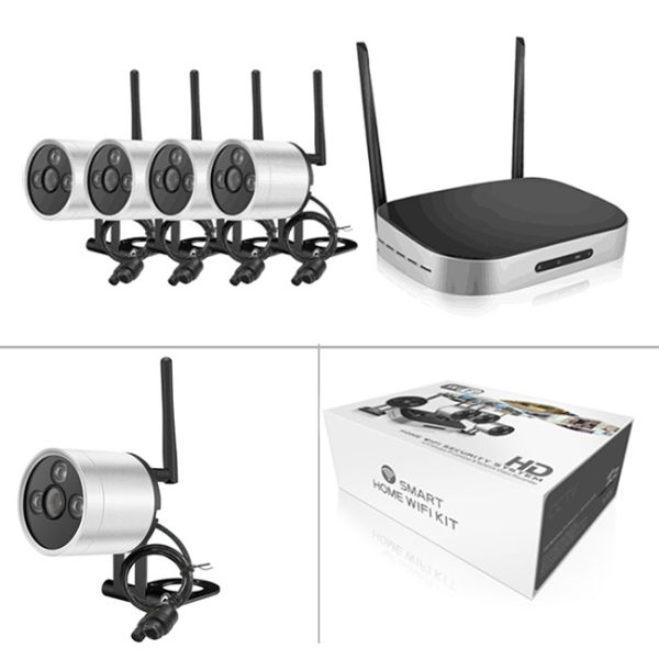4 Camera Wireless Security System With nvr , 1080p Cctv Kit Waterproof IP66