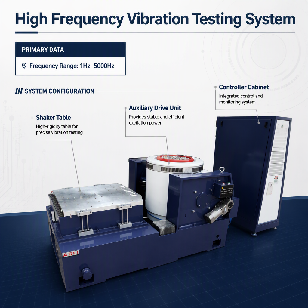 Detailed technical specifications table for electromagnetic vibrating testing machine