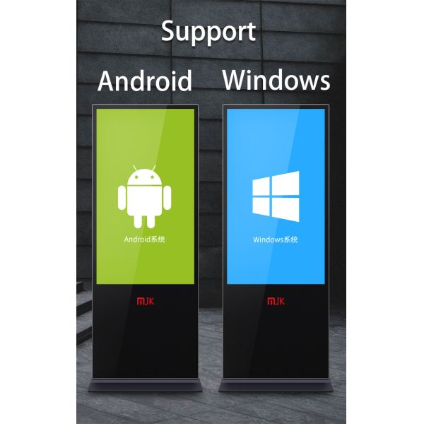 Customized 75 Inch Ultra-Thin Floor-Stand Digital Signage Touch Screen LCD Display Advertising Player Totem 75 Inch