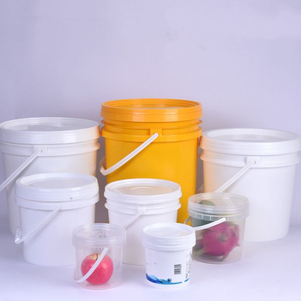 Packaging Container 1-50L Capacity Customized Logo Plastic Round Bucket Pail for Food