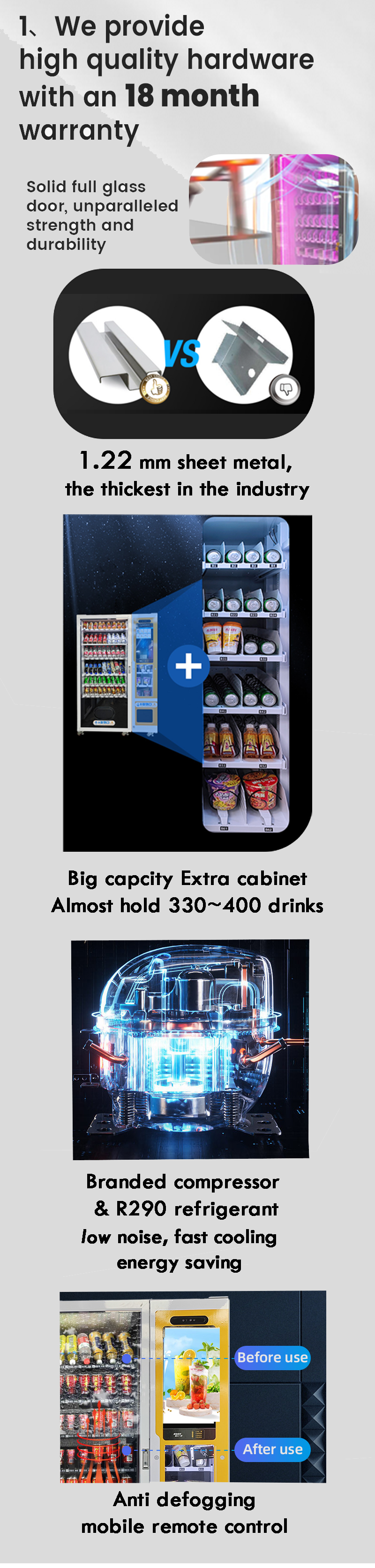 Shopping Mall Remote Control Smart Vending System Snacks Cold Drinks Bottle Vending Machine