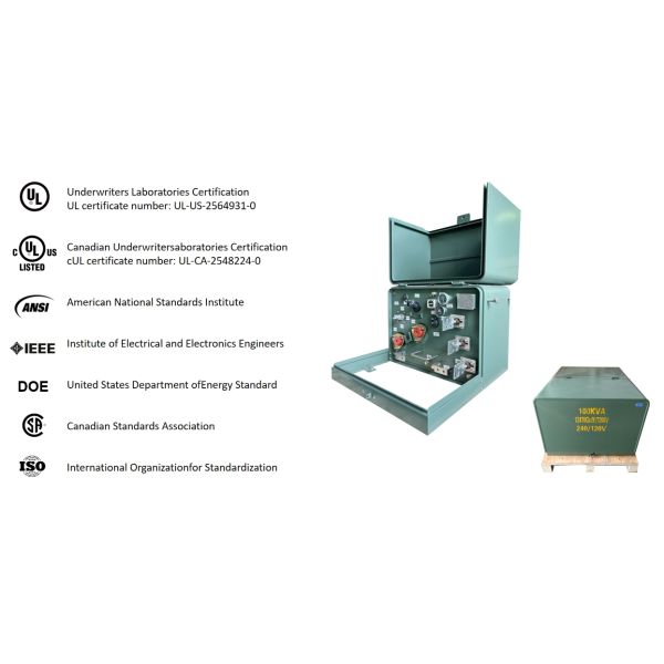 IEEE Standard UL Certificated 100Kva Single PhasePadmount Type Transformer Loop Feed 12.47KV To 240/120V