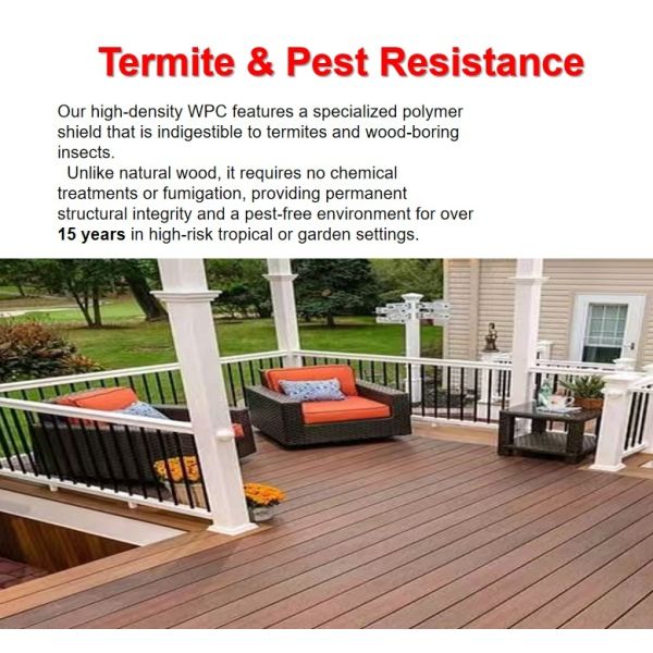 Fade Resistant Co Extruded WPC Floor Decking Low Maintenance