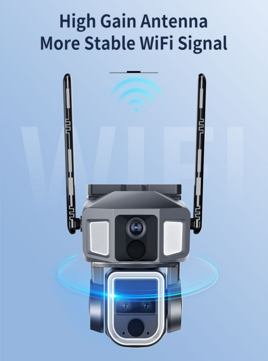 4MP Wireless Solar Wifi Security Camera with Waterproof Design and H.265 Video Encoding