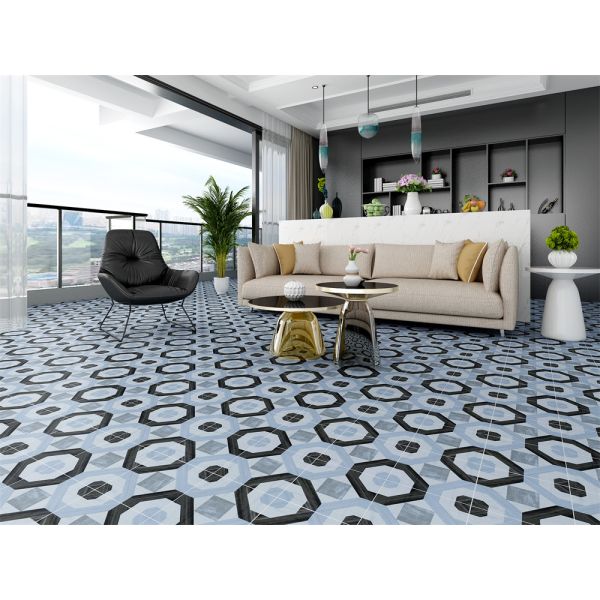 Blue 20x20cm Ceramic Rustic Tile for Wall and Floor