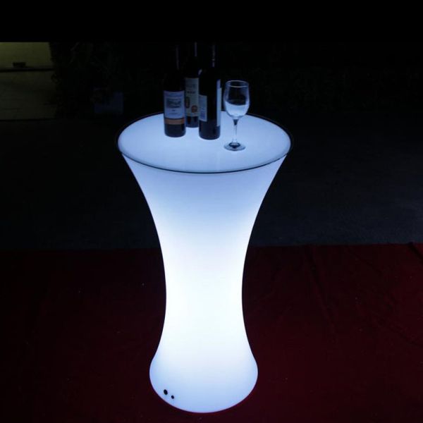Customized LED Light Cocktail Table Illuminated Rechargeable