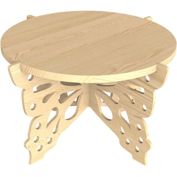 Customized Cake Stand Rustic Serving Platter Easy Clean Butterfly Shaped Base Decorative Wood Cake Holder Cake Rack