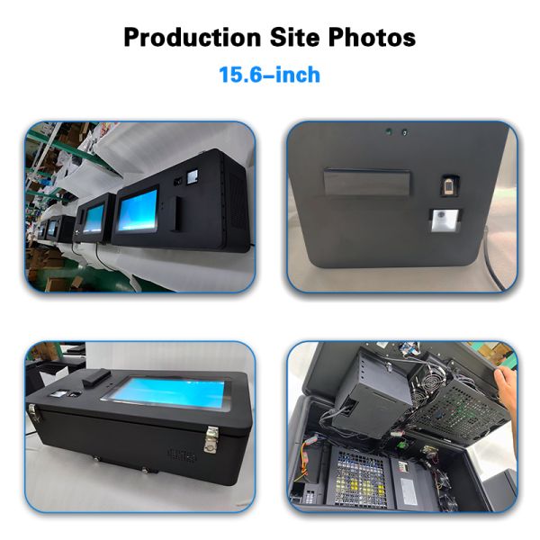 15.6 inch IP65 Waterproof Self Service Kiosk with Printer QR Code Scanner Fingerprint Scanner