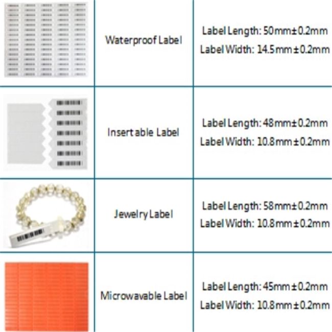 QIDA Anti Theft Label For Valuables With Barcode And Blank Variety Dimension Mini Delta Tag