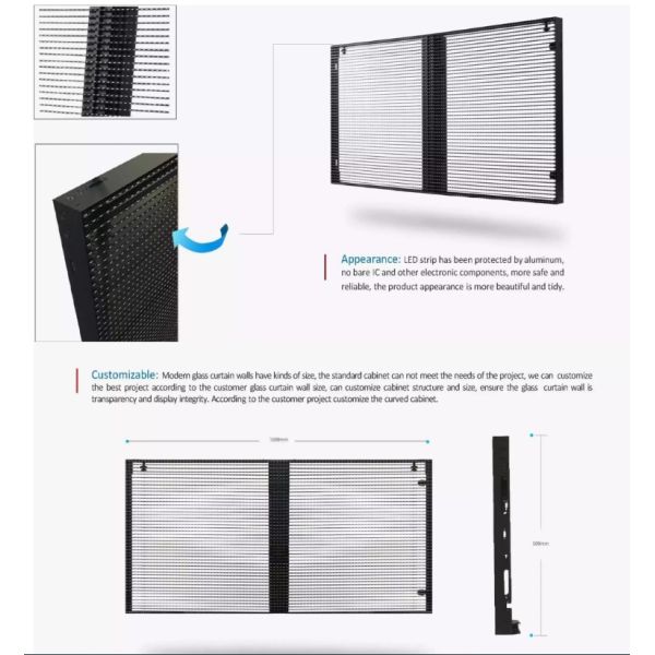 P3.91 5000nits SMD2121 Outdoor Transparent LED Screen