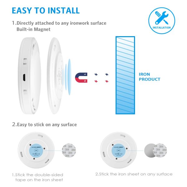 3 Modes 450mAH 6 Led Motion Sensor Closet Light / Rechargeable Led Wardrobe Lights