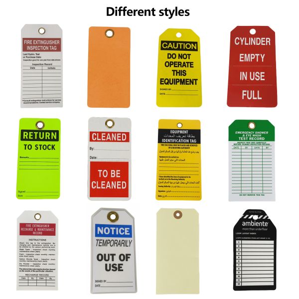 Custom Security Tag Waterproof Resistant Tear Safety Inspection Marking Labels PVC Management Tag