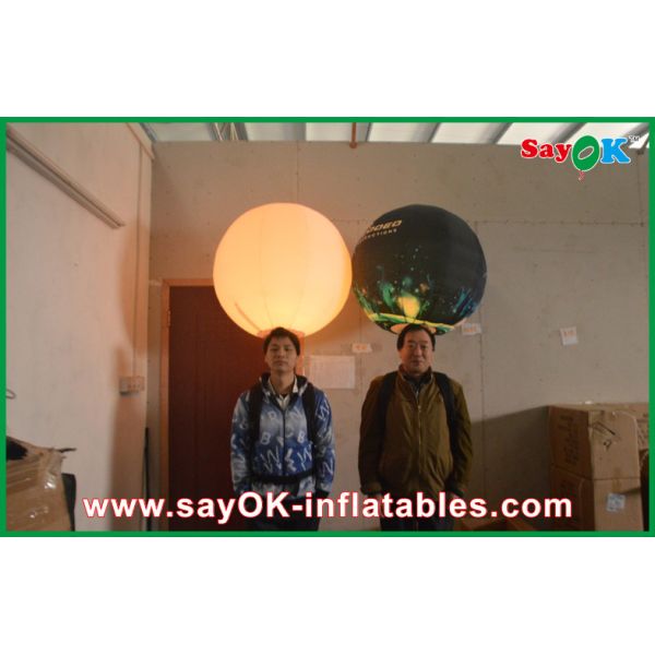 Durable Tripod Ball Inflatable Lighting Decoration , Printing Led Inflatable Advertising Balloon