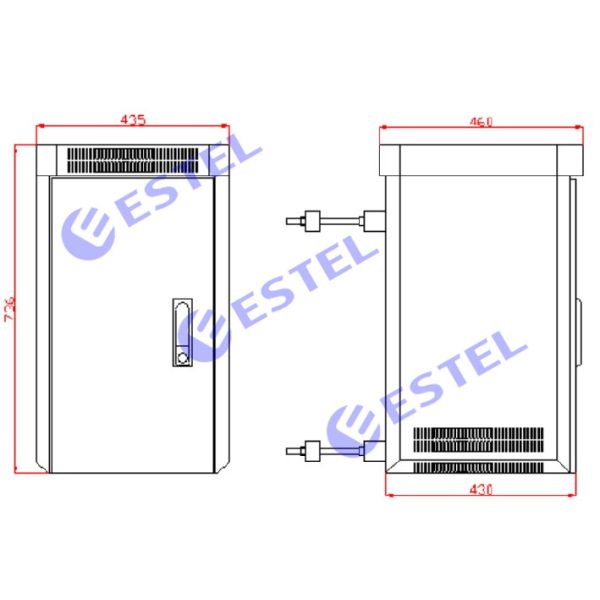 Small Size ESTEL 6U Pole Mount Weatherproof Enclosure