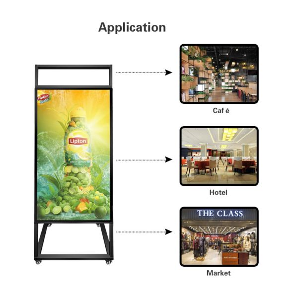 43 Inch Lightweight Movable Kiosk Digital Signage With Wheels