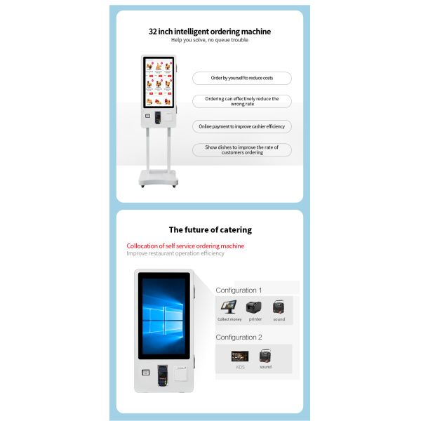 32in Aluminum Shell Self Service Touch Screen WiFi Kiosk