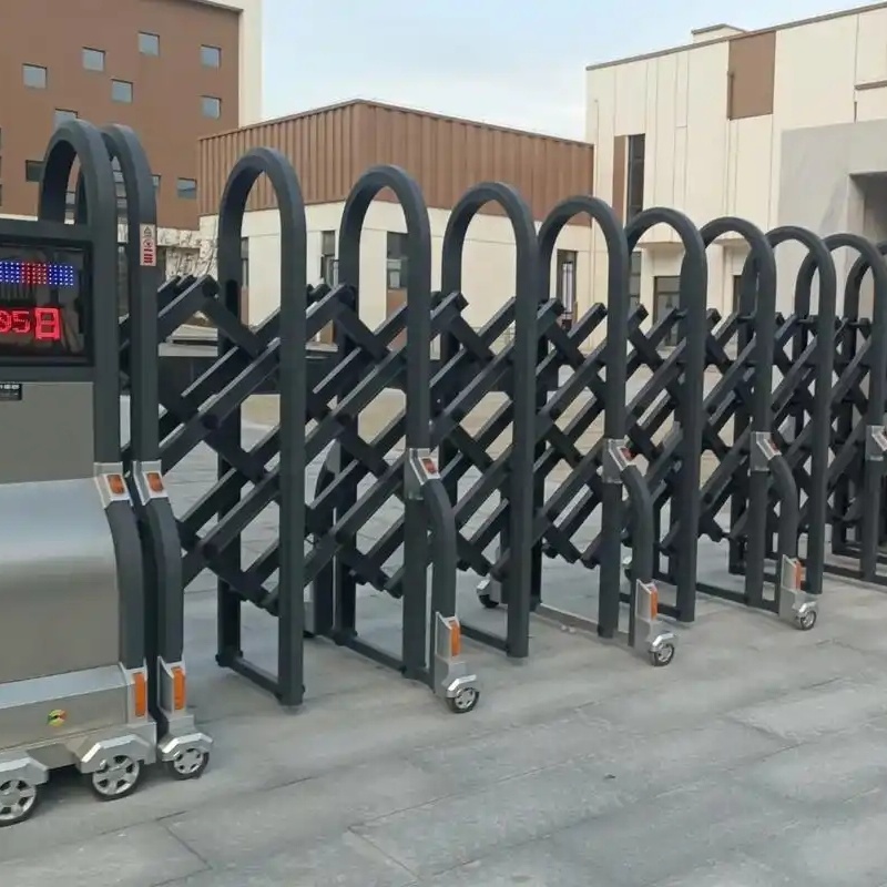 Automatic Retractable Electric Sliding Gate Aluminum Security Door for Entry Apartments Hotels Malls Gyms Warehouse Park Outdoor