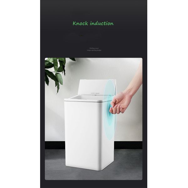 Bathroom Folding Trash Can with Lid Automatic Slim Big Size Smart Trash Bin Automatic Trash Can