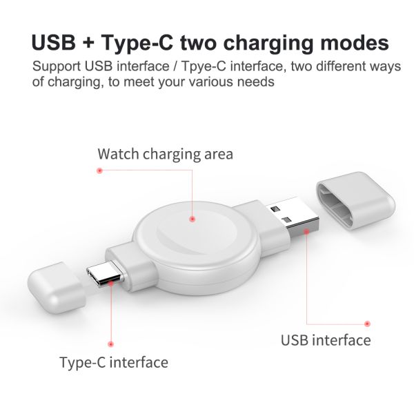ABS PC Material Smart Watch Wireless Charger USB Cable Included