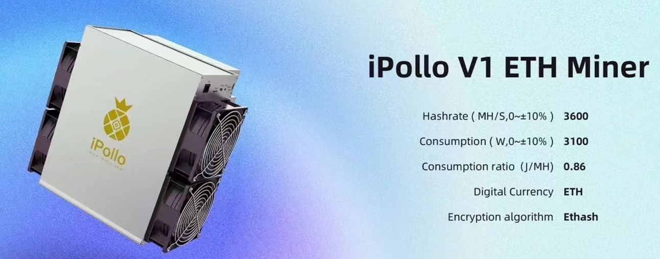 Crypto Asic IPollo V1 Miner 3600M ETH Mining Machine