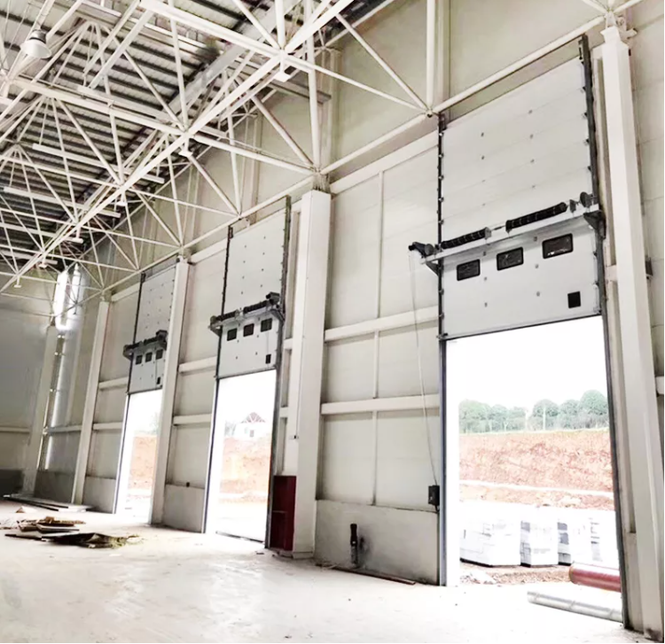 Overhead Sandwitch Insulated Sectional Doors Automatic Vertical Lifting Roll Up Commercial