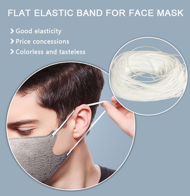 3.5mm 3mm Soft Round Elastic Cord For Face Masks Band Earloop White