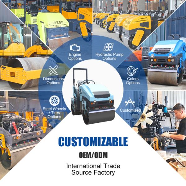 Asphalt Pavement Compaction Road Roller Roller Mini 3 Ton Roller Soil Compactor Machine
