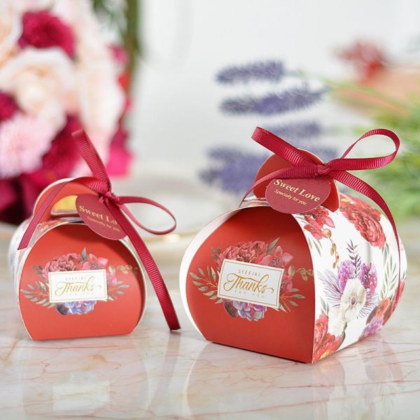 Bright Color Bloom Printed Customized Gift Box Packaging Paper Candy Gift Box