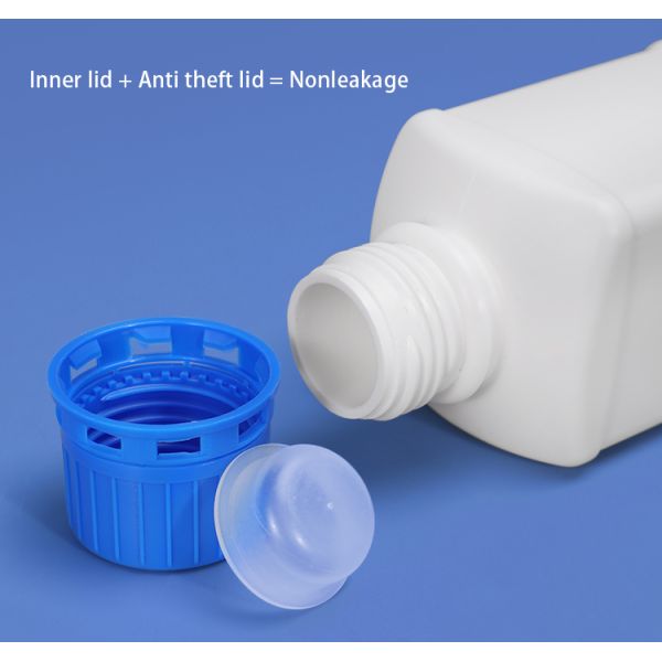 Square Empty HDPE Plastic Lab Reagent Bottle 125 Ml Leakproof