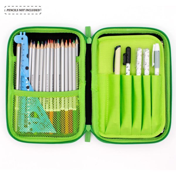 EVA Pencil Case Stylish Hard Shell Protective Waterproof Shockproof Pencil Box with Fabric Lining and Custom Size Options
