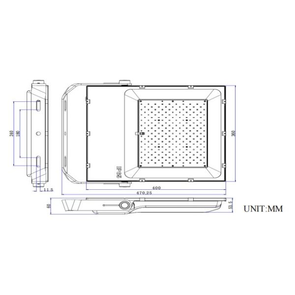 Classical high brightness Ultra thin LED Flood Lights 200W 26000lm Tempered glass Brand driver