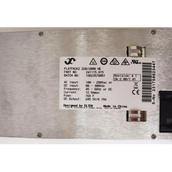 Eltek Rectifier Module Flatpack2 220V/2000W HE 220V 2000W(Part No.: 241115.815)