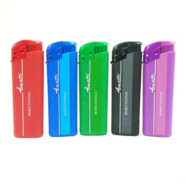 Solid Colors DY-068 Electric Gas Lighter With Labels