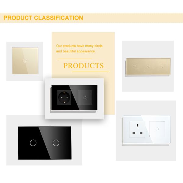Tuya 2021 13A Outlet Universal Smart Wifi Socket Plug Glass Panel Wall Socket Uk