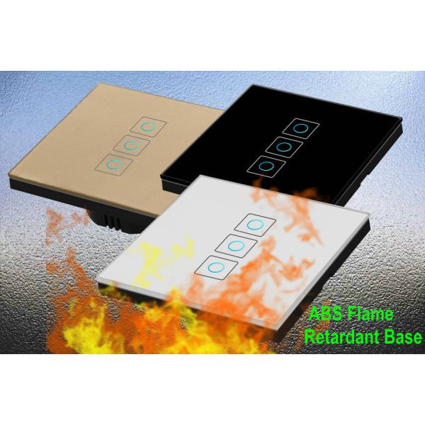 EU Standard Light Switch Touch Panel Glass Switches, 1/2/3/ Gang Sensor Light Switch 220v Led Bulb Light Switches