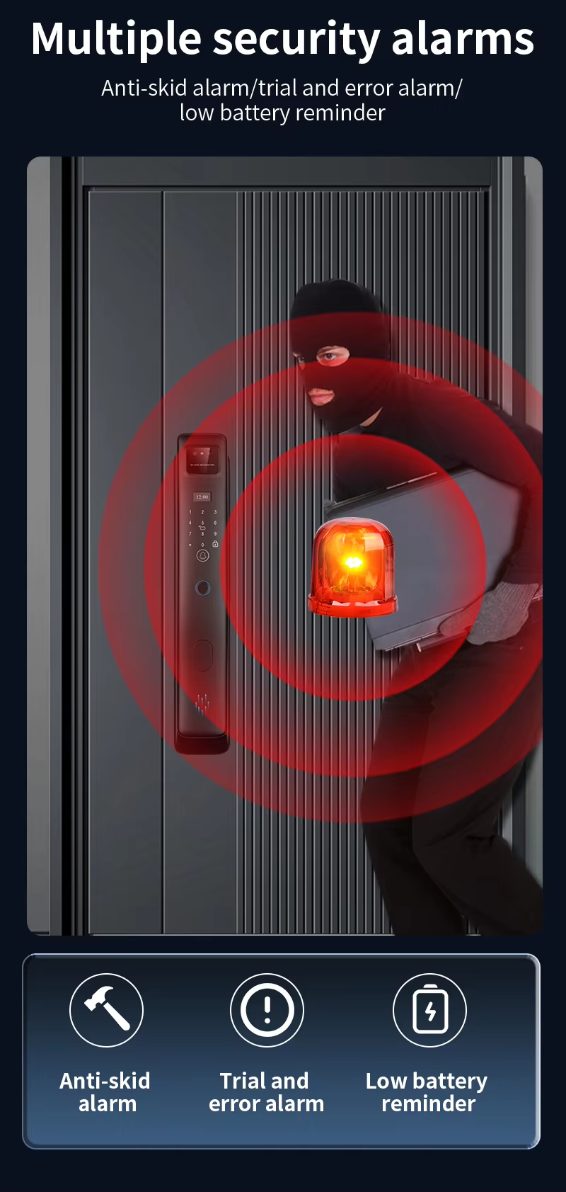 Qleung Fully Automatic 3D Face ID Tuya WIFI APP Remote Control Fingerprint Palm Recognition Card Key Code S958Max Smart Lock