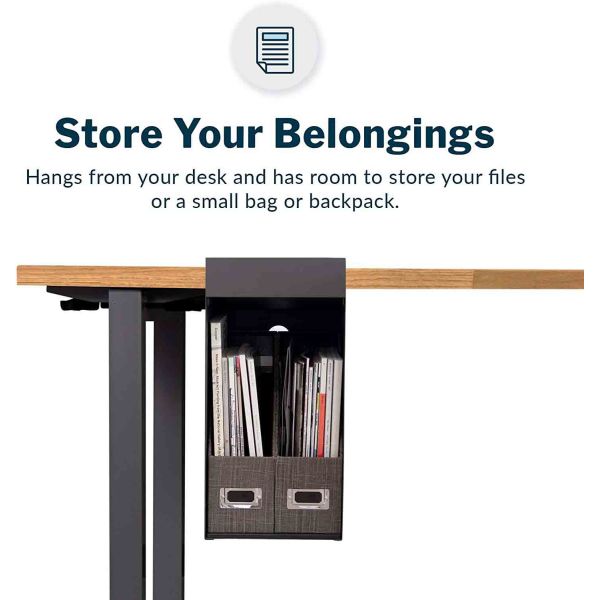 Efficiently Store Files Solid Hanging Desk Storage Box with Rear Cable Opening