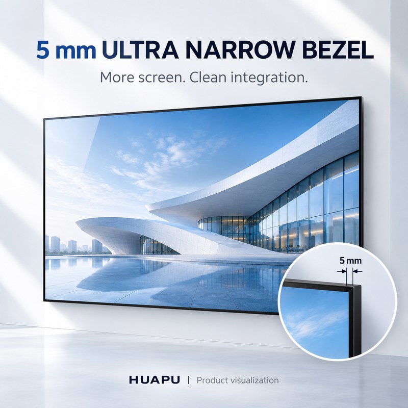 85 Inch 4K 5mm Bezel Large Format LCD Display Restaurant Menu LCD Display Screen