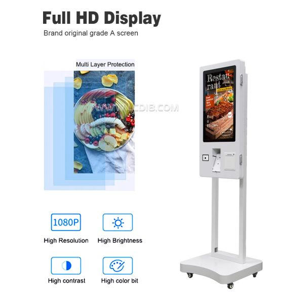 24 Inch 32 Inch Self Service Kiosk Touch Payment Restaurant Ordering Machine