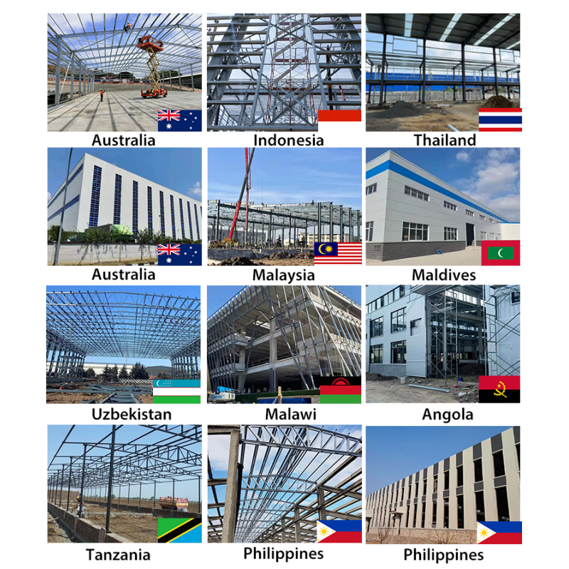 Earthquake Resistant 7-9 Grade Steel Structure Warehouse with Solid H-shape Steel Beam and Aluminum Alloy Double Glass Windows