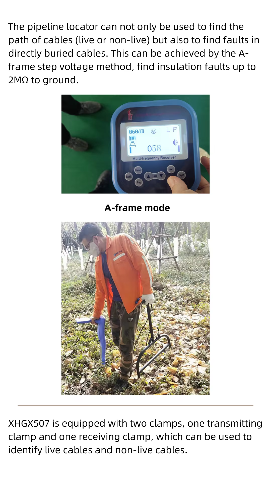 Portable Cable Fault Location System for Direction and Depth Detection
