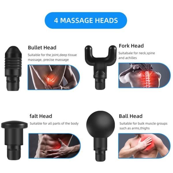 2500mAh 30 Speeds Handheld Percussion Massager Ultra Quiet LCD Touch Screen