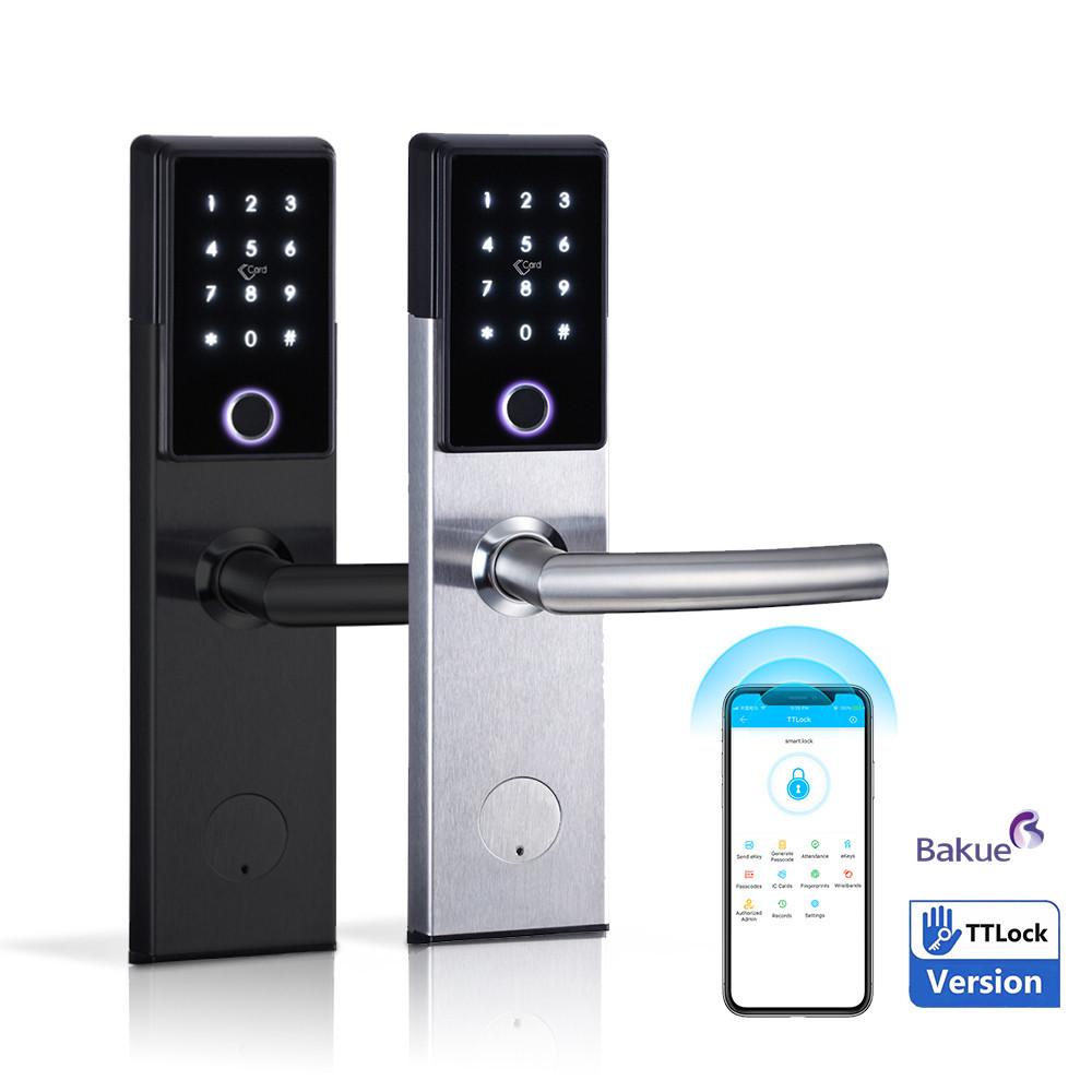 Remote Control Via Gateway APP Card Code Bluetooth WiFi Mechanical Key Controller Type Apartment Door Lock Fire Rated 60min CE Certification