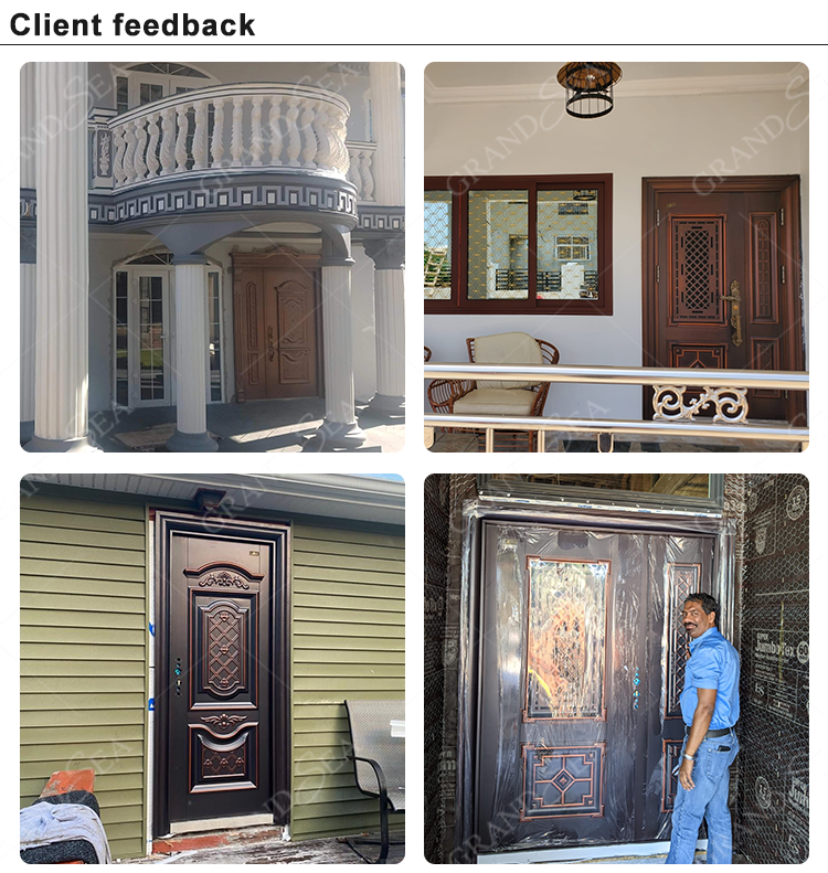 Top Grade Classical Security Stainless Steel Single Swing Entry Door External Main Front Entry Stainless Steel Security Doors