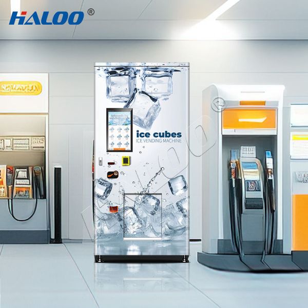 Haloo ice vending machine three-level filter * 3 hard block ice automatic sealing and bagging